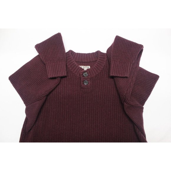 Duluth Trading men's chunky knit burly two‎ button retirement Henley sweater M - Picture 5 of 10